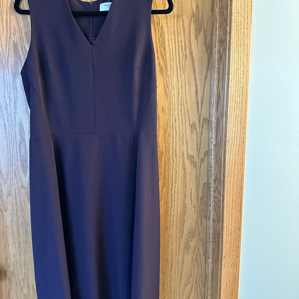 MM Lafleur Purple Sheath Midi Dress V-Neck Sleeveless